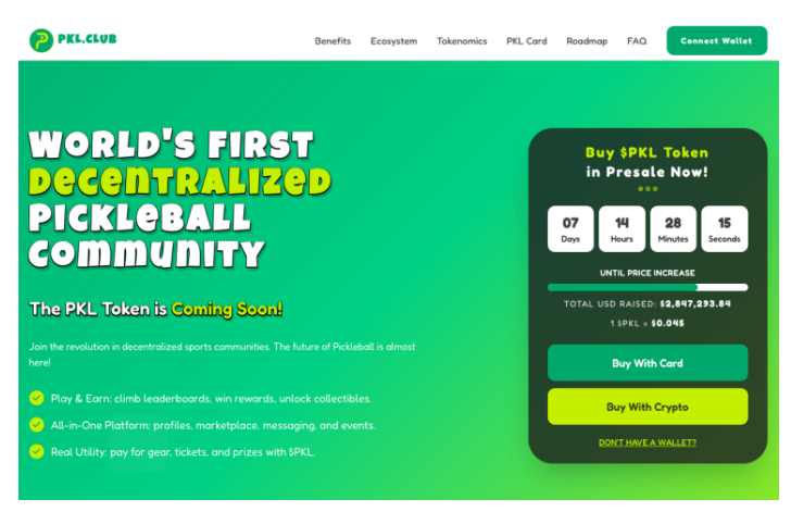 通过$PKL代币预售体验匹克球的下一章