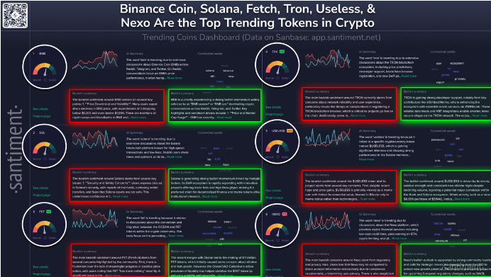 交易者情绪分裂,BNB、Solana和Tron引领加密货币热议